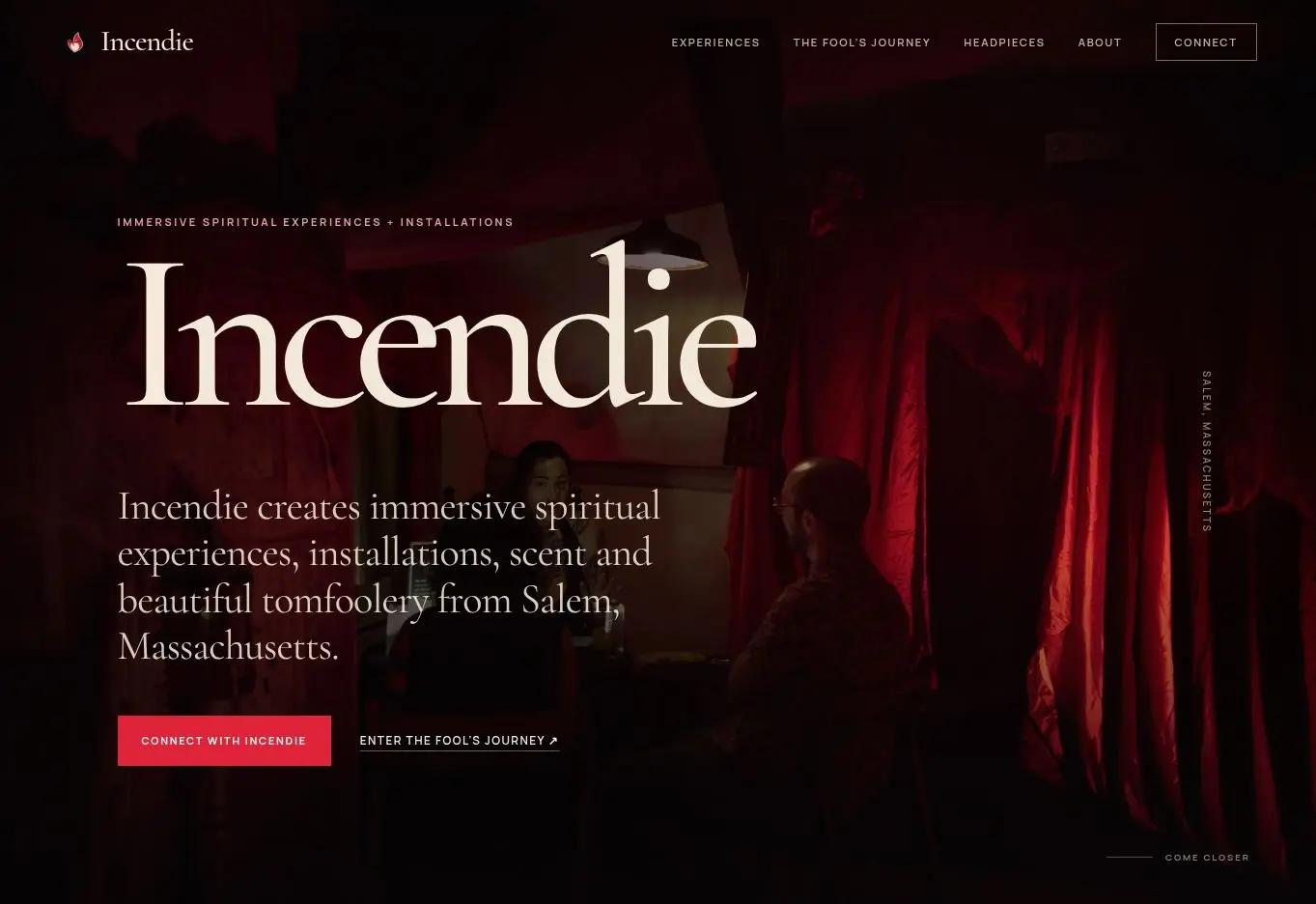 Preview of the Incendie website