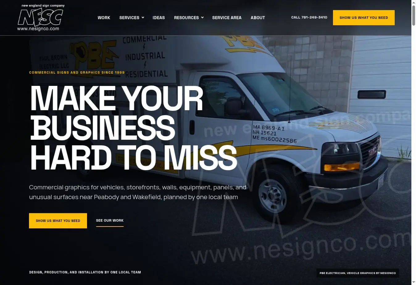 Preview of the New England Sign Company website